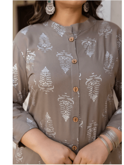 Plus size Beige Pure Cotton Kurti - BONYHUBSALWAR KAMEEZ