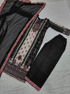 Plus Size Black Jaipuri Print Mirror Work Salwar Suit Set - BONYHUBSALWAR KAMEEZ