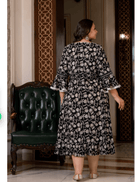 Plus size Black Lacework Cotton Printed Kurti Gown - BONYHUBSALWAR KAMEEZ