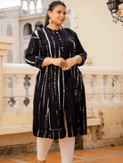 Plus Size Black Tye Dye Kurti - BONYHUBSALWAR KAMEEZ
