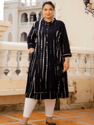 Plus Size Black Tye Dye Kurti - BONYHUBSALWAR KAMEEZ