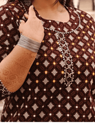 Plus Size Brown Cotton Kurti UK Next day - BONYHUBSALWAR KAMEEZ