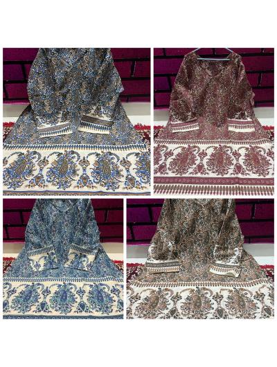 Plus Size Brown Cotton Printed Kurti - BONYHUBSALWAR KAMEEZ