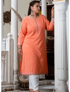 Plus Size Carrot Pure Cotton Straight Kurti - BONYHUBSALWAR KAMEEZ