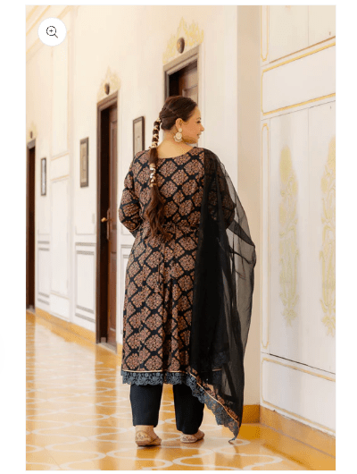 Plus Size Cotton Ethnic Anarkali Suit Set Uk Next Day - BONYHUBSALWAR KAMEEZ