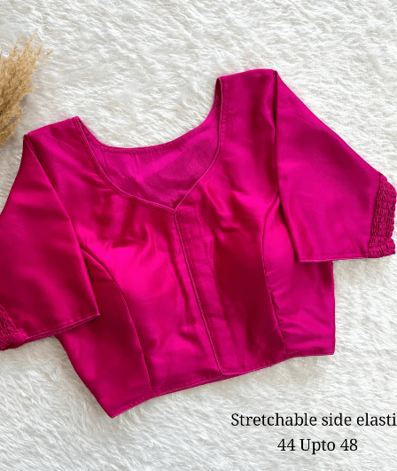 Plus size Designer Silk Neck Readymade Blouse - BONYHUBblouses