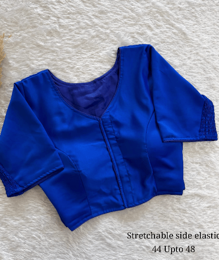 Plus size Designer Silk Neck Readymade Blouse - BONYHUBblouses