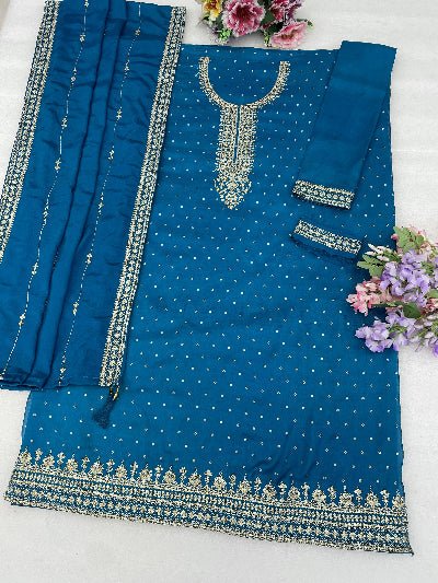 Plus Size Embroidered Sharara Palazzo Suit- 4 Colours - BONYHUBSALWAR KAMEEZ