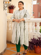 Plus Size Green Tye Dye Kurti - BONYHUBSALWAR KAMEEZ