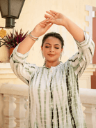 Plus Size Green Tye Dye Kurti - BONYHUBSALWAR KAMEEZ