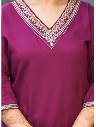 Plus Size Magenta Straight Salwar Suit - BONYHUBSALWAR KAMEEZ