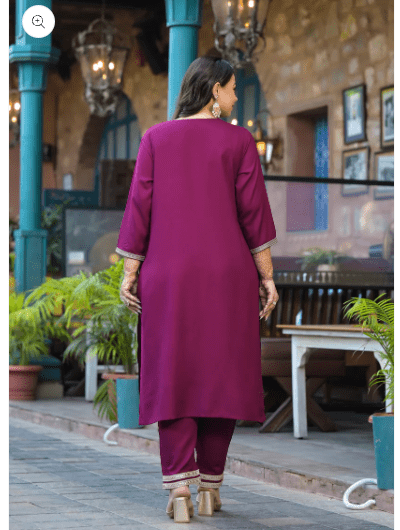 Plus Size Magenta Straight Salwar Suit - BONYHUBSALWAR KAMEEZ