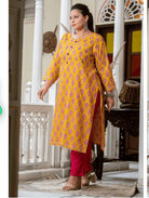 Plus Size Mango Pink Pure Cotton Straight Kurti - BONYHUBSALWAR KAMEEZ