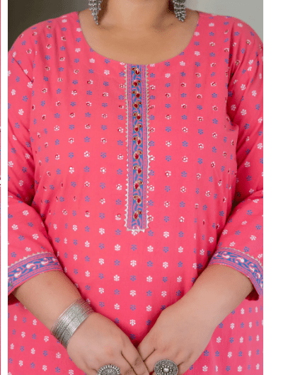 Plus Size Mango Purple Pure Cotton Straight Kurti - BONYHUBSALWAR KAMEEZ