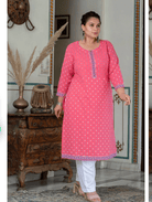 Plus Size Mango Purple Pure Cotton Straight Kurti - BONYHUBSALWAR KAMEEZ