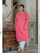 Plus Size Mango Purple Pure Cotton Straight Kurti - BONYHUBSALWAR KAMEEZ