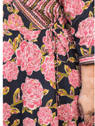 Plus Size Pink Black Floral Anarkali Salwar Suit - BONYHUBSALWAR KAMEEZ