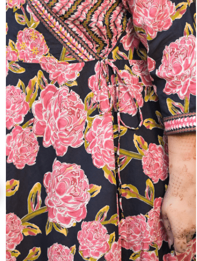 Plus Size Pink Black Floral Anarkali Salwar Suit - BONYHUBSALWAR KAMEEZ