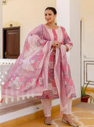 Plus Size Pink Printed Readymade Salwar Suit - BONYHUBSALWAR KAMEEZ