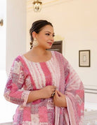 Plus Size Pink Printed Readymade Salwar Suit - BONYHUBSALWAR KAMEEZ