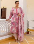 Plus Size Pink Printed Readymade Salwar Suit - BONYHUBSALWAR KAMEEZ
