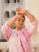 Plus Size Pink Tye Dye Kurti - BONYHUBSALWAR KAMEEZ