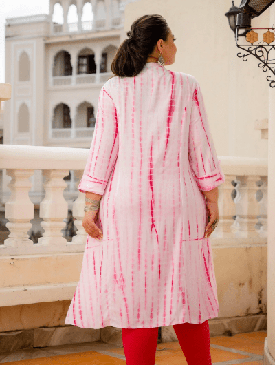 Plus Size Pink Tye Dye Kurti - BONYHUBSALWAR KAMEEZ