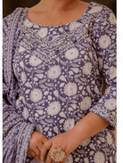 Plus Size Purple A Line cut Salwar Suit - BONYHUBSALWAR KAMEEZ