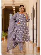 Plus Size Purple A Line cut Salwar Suit - BONYHUBSALWAR KAMEEZ