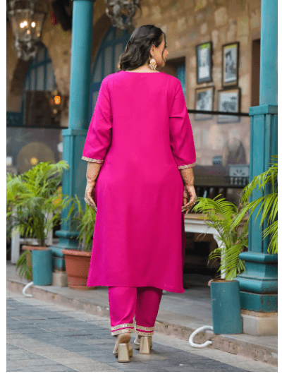 Plus Size Rani Pink Salwar Suit UK Next Day - BONYHUBSALWAR KAMEEZ