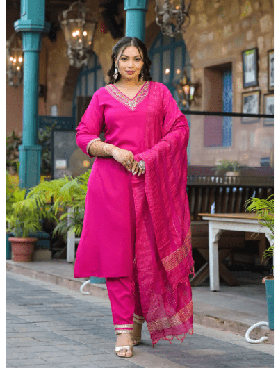 Plus Size Rani Pink Salwar Suit UK Next Day - BONYHUBSALWAR KAMEEZ