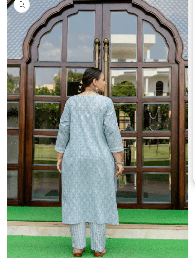 Plus Size Sky Blue Straight Salwar Suit - BONYHUBSALWAR KAMEEZ