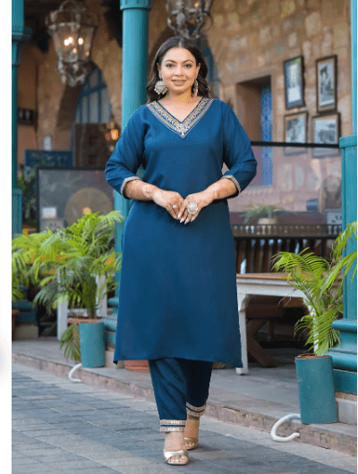 Plus Size Teal Blue Straight Salwar Suit UK Next Day - BONYHUBSALWAR KAMEEZ