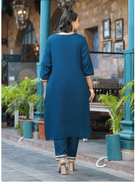 Plus Size Teal Blue Straight Salwar Suit UK Next Day - BONYHUBSALWAR KAMEEZ