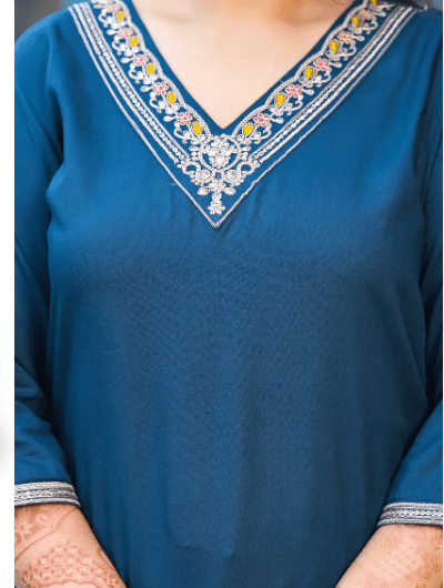 Plus Size Teal Blue Straight Salwar Suit UK Next Day - BONYHUBSALWAR KAMEEZ