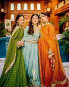 Powder Blue Designer Chinon Silk Embroidered Anarkali Suit - BONYHUBSALWAR KAMEEZ