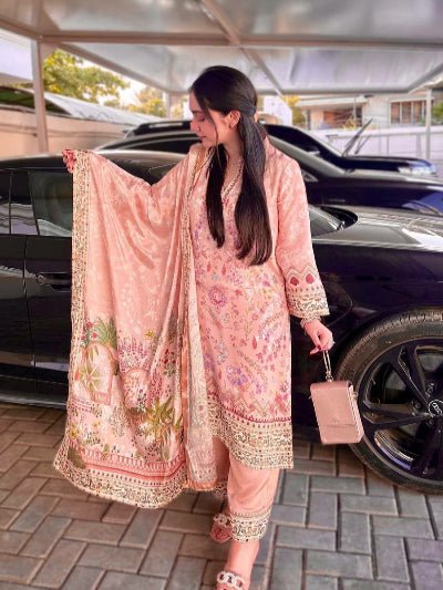Powder Pink Attractive Digital Print Straight Suit Set - BONYHUBSALWAR KAMEEZ