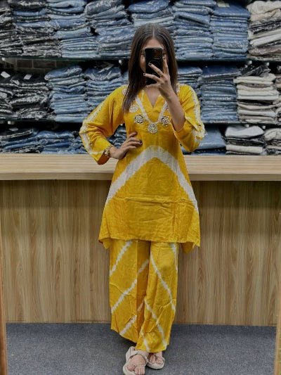 Premium Burberry Silk Cord Set with Handwork - BONYHUBSALWAR KAMEEZ