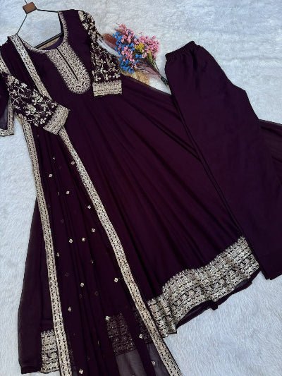 Premium Embroidered Anarkali Suit Set | Asian Ethnic Wear UK - BONYHUBSALWAR KAMEEZ