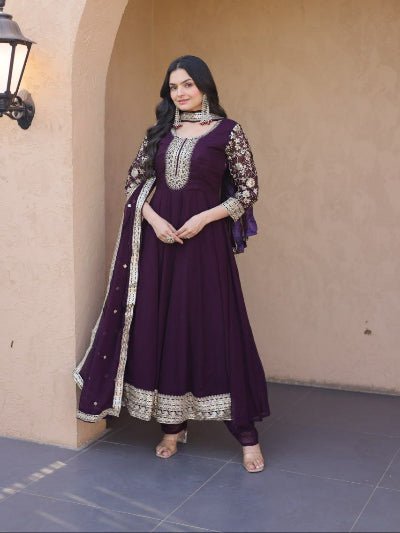 Premium Embroidered Anarkali Suit Set | Asian Ethnic Wear UK - BONYHUBSALWAR KAMEEZ