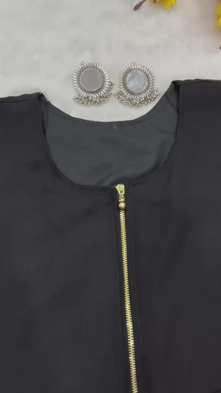 Pink & Black Sequins Zip & Go 10 Second Saree Gown