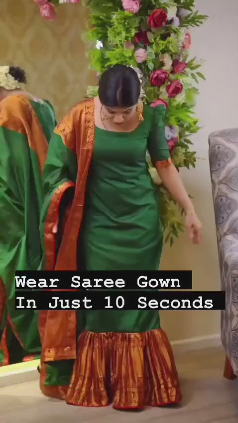 10 Second Saree Ethnic Gown Stitched with Pallu