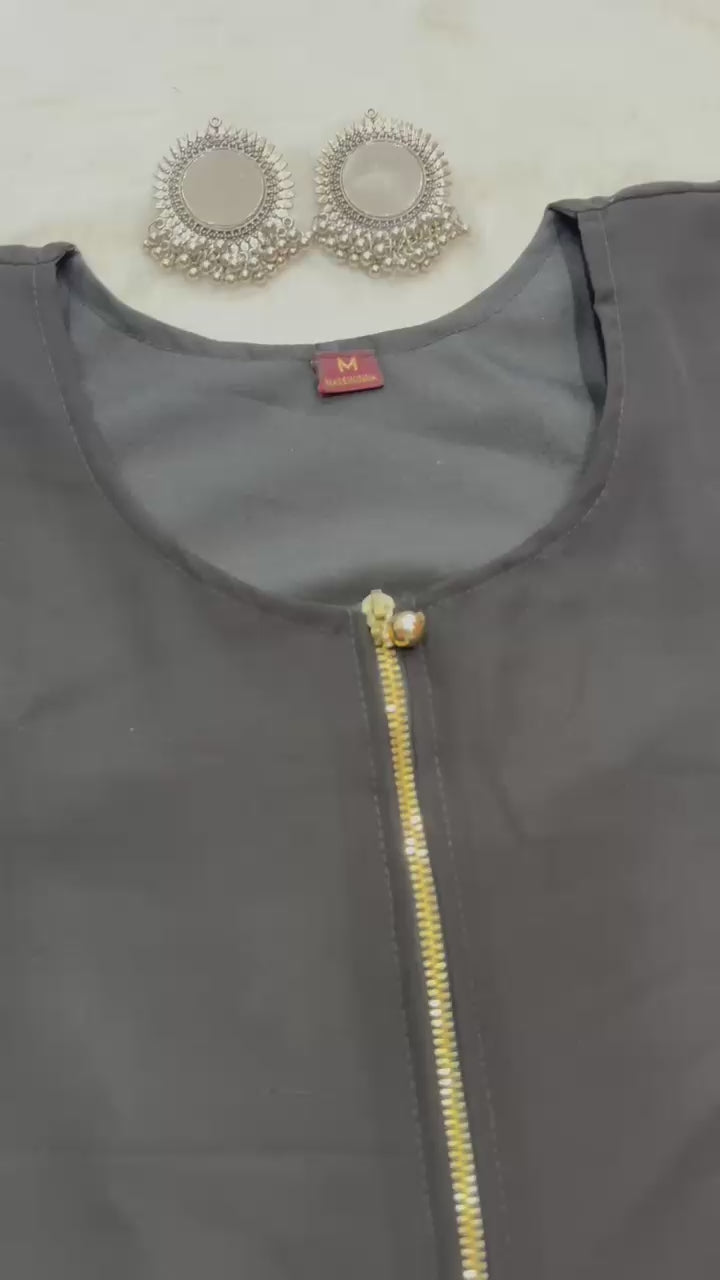 Green & Black Sequins Zip & Go 10 Second Saree Gown