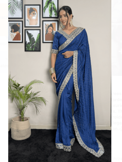 Purple 1 Min Silk Readymade Wedding Sari Unstitch Blouse - BONYHUBSAREE