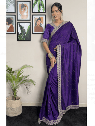 Purple 1 Min Silk Readymade Wedding Sari Unstitch Blouse - BONYHUBSAREE