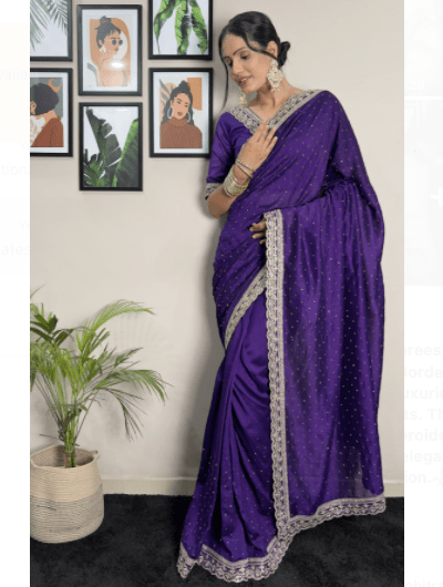 Purple 1 Min Silk Readymade Wedding Sari Unstitch Blouse - BONYHUBSAREE