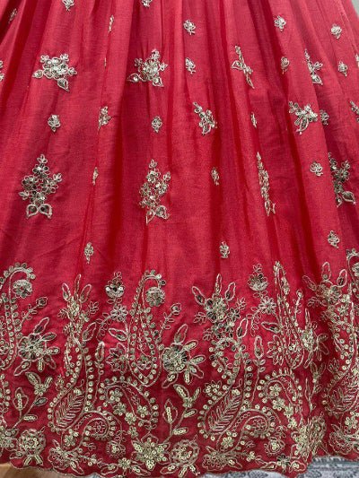 Rani Pink Chinon Lehenga Choli Set - BONYHUBSALWAR KAMEEZ