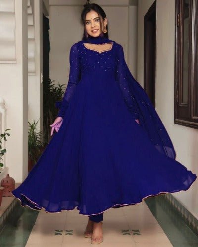Readymade Georgette Long Anarkali Dupatta Set - BONYHUBSALWAR KAMEEZ