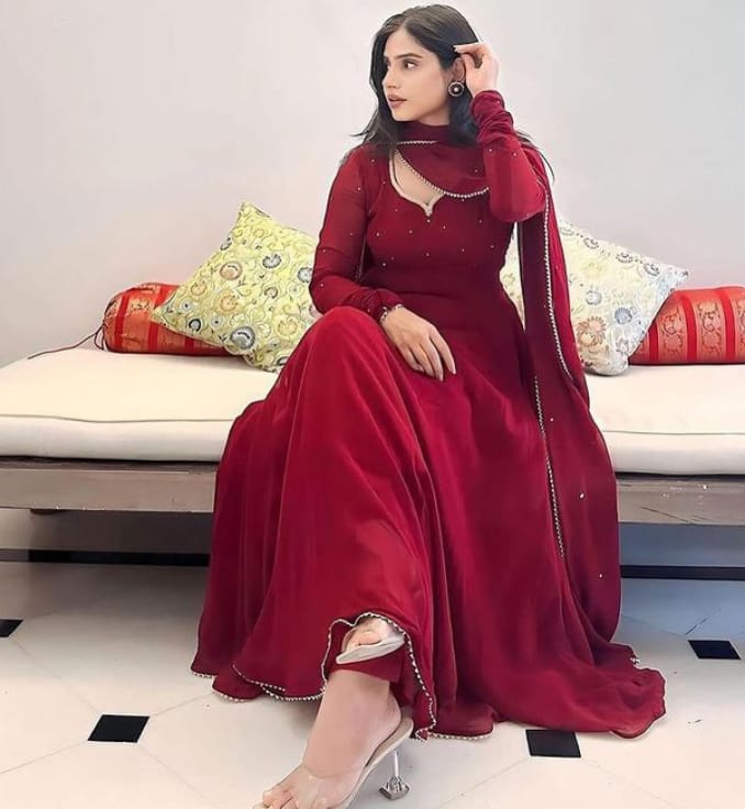 Readymade Georgette Long Anarkali Dupatta Set - BONYHUBSALWAR KAMEEZ