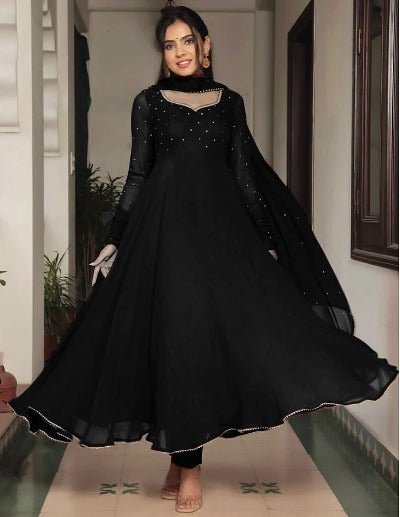 Readymade Georgette Long Anarkali Dupatta Set - BONYHUBSALWAR KAMEEZ